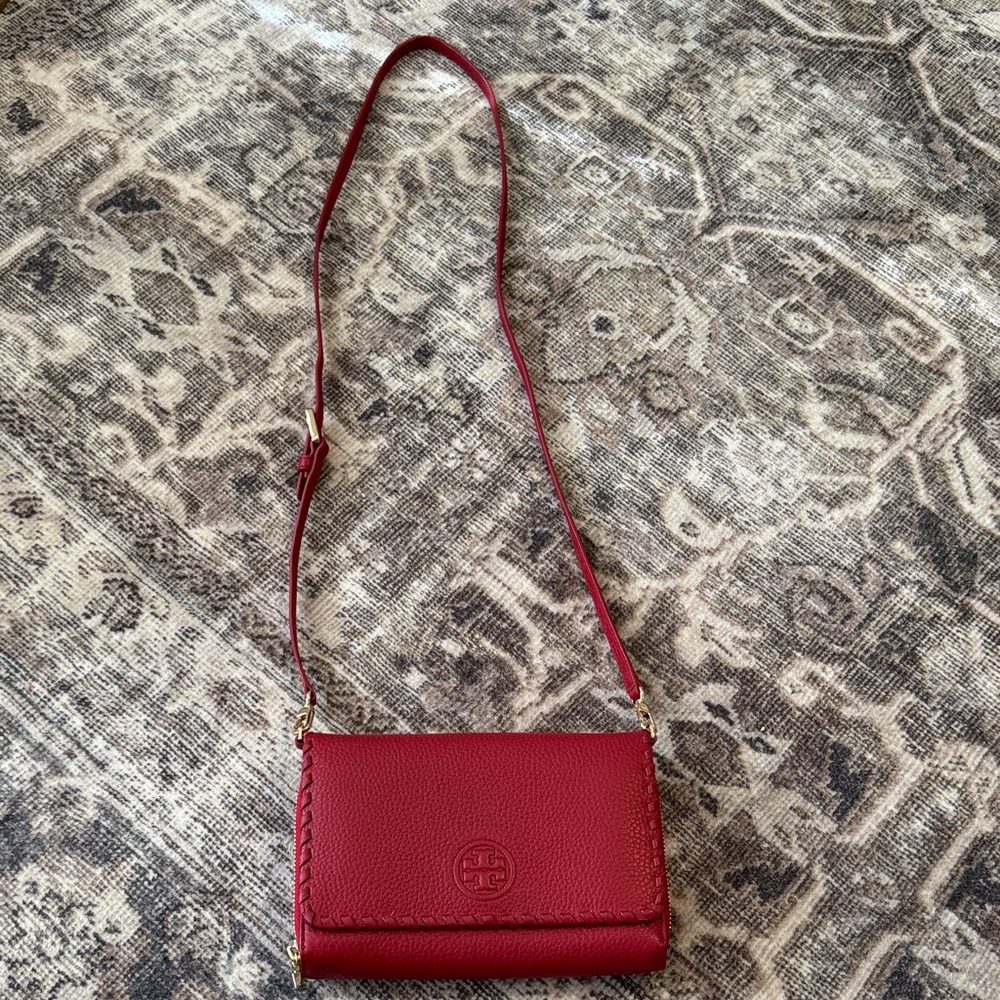Tory Burch Elegant Red Crossbody Bag